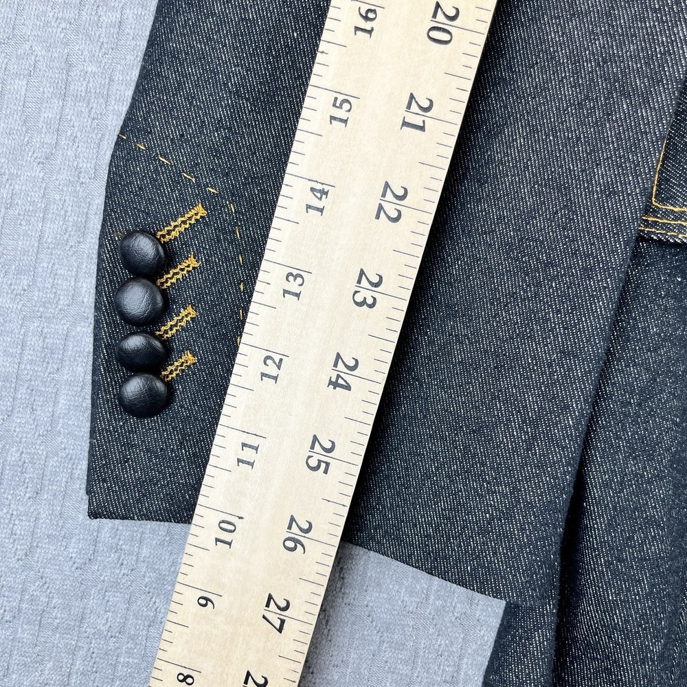 2 Piece denim Suit New With Tags Men (42L) double breast tuxedo cowboy IL CANTO - Picture 10 of 16
